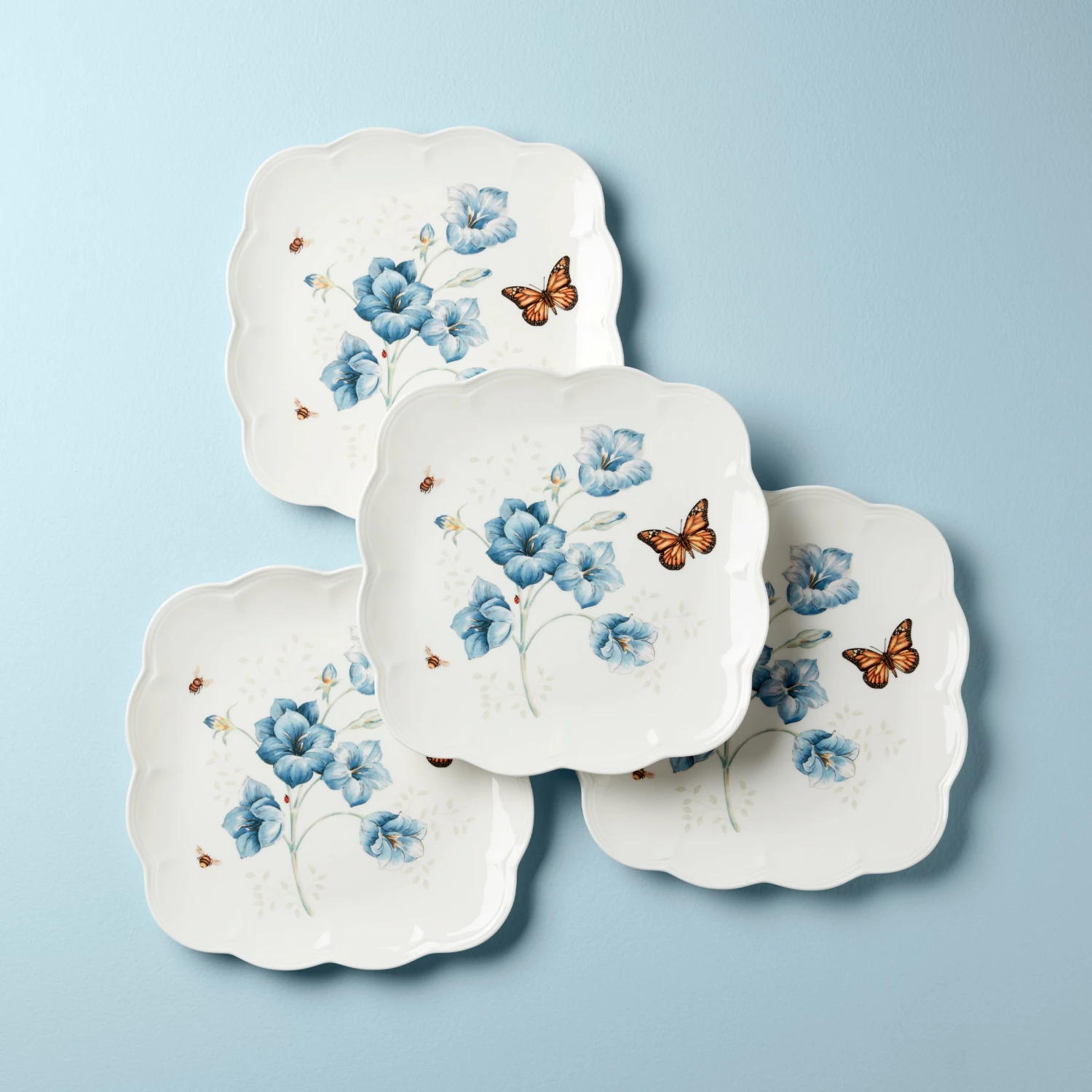 Promo π Lenox Butterfly Meadow Square 4pc Dinner Plates π 3 Promo π Lenox Butterfly Meadow Square 4pc Dinner Plates π