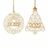 Outlet 🔥 Lenox 2022 Pierced Wreath & Tree Ornaments, S/2 🔥 -lenox Sales Store 894401 LHOL 22
