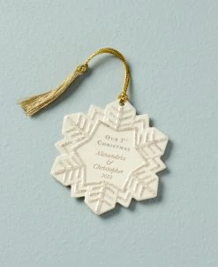 Cheap 👍 Lenox Personalized Our 1st 🎁 Christmas Snowflake Ornament 🤩